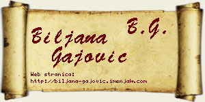 Biljana Gajović vizit kartica